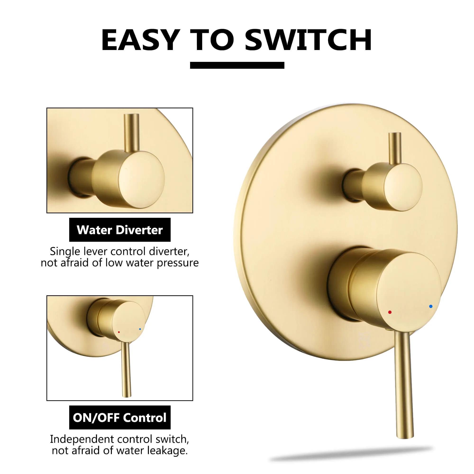Tub Shower Faucet Set Complete Rain Shower System with Tub Spout