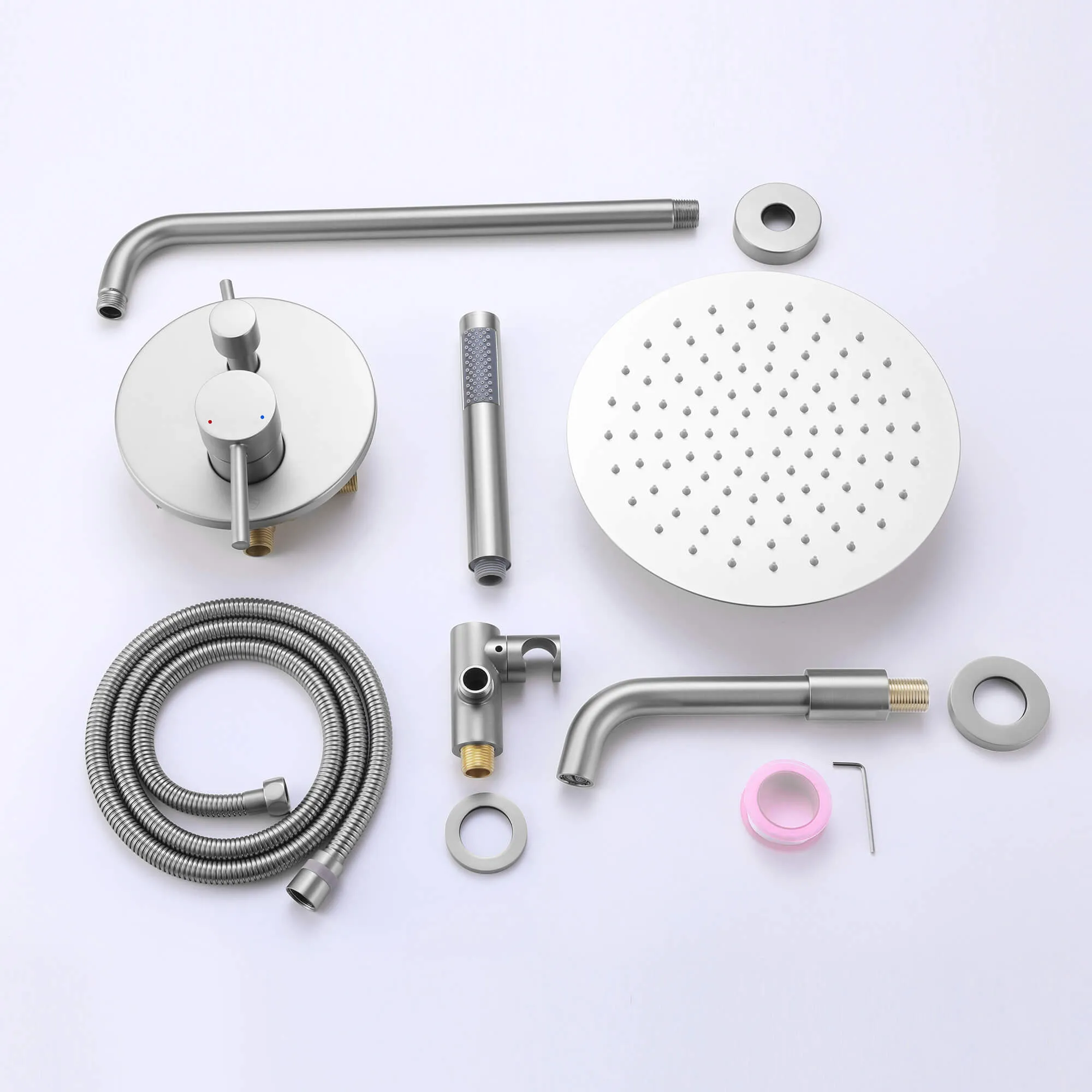 Tub Shower Faucet Set Complete Rain Shower System with Tub Spout