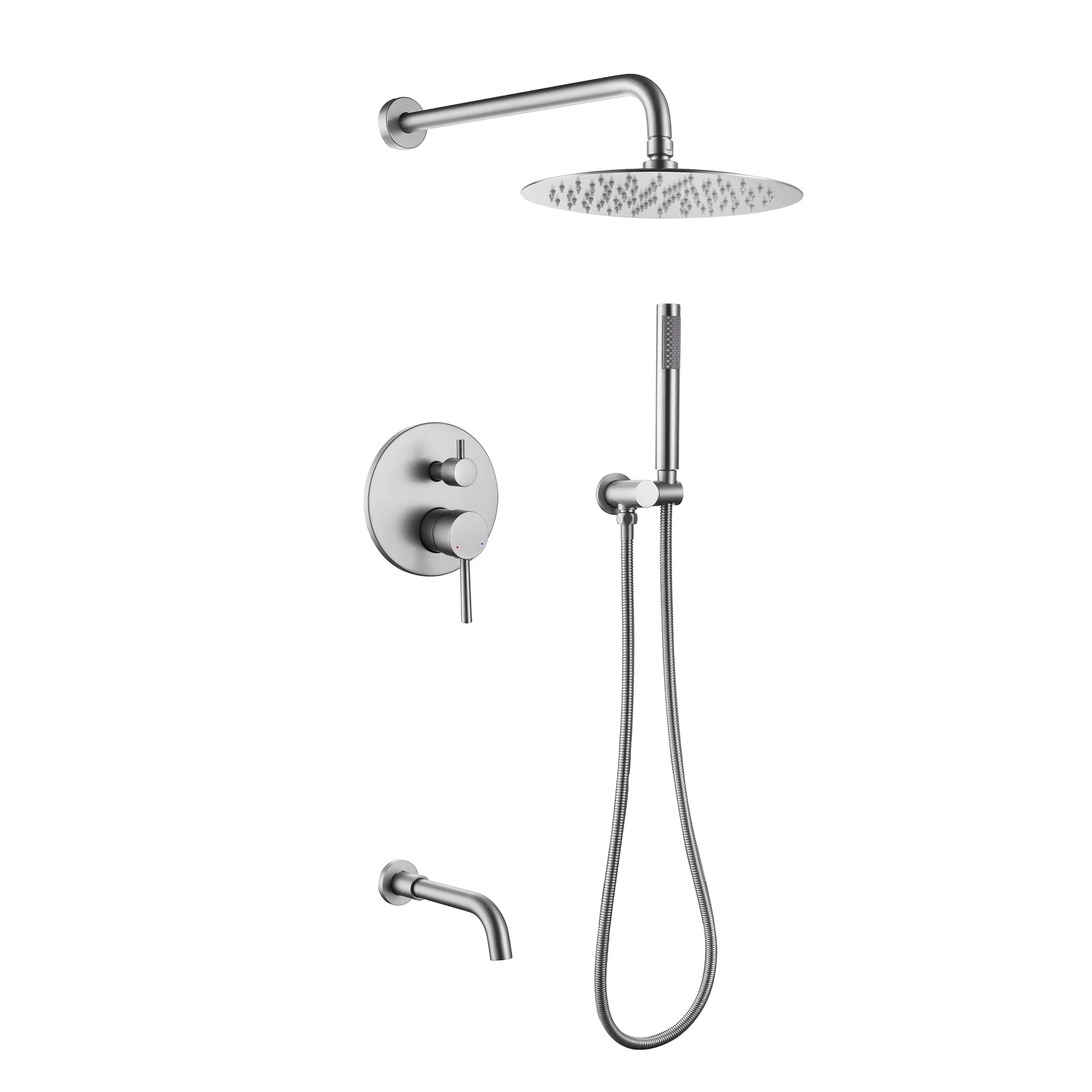 Tub Shower Faucet Set Complete Rain Shower System with Tub Spout