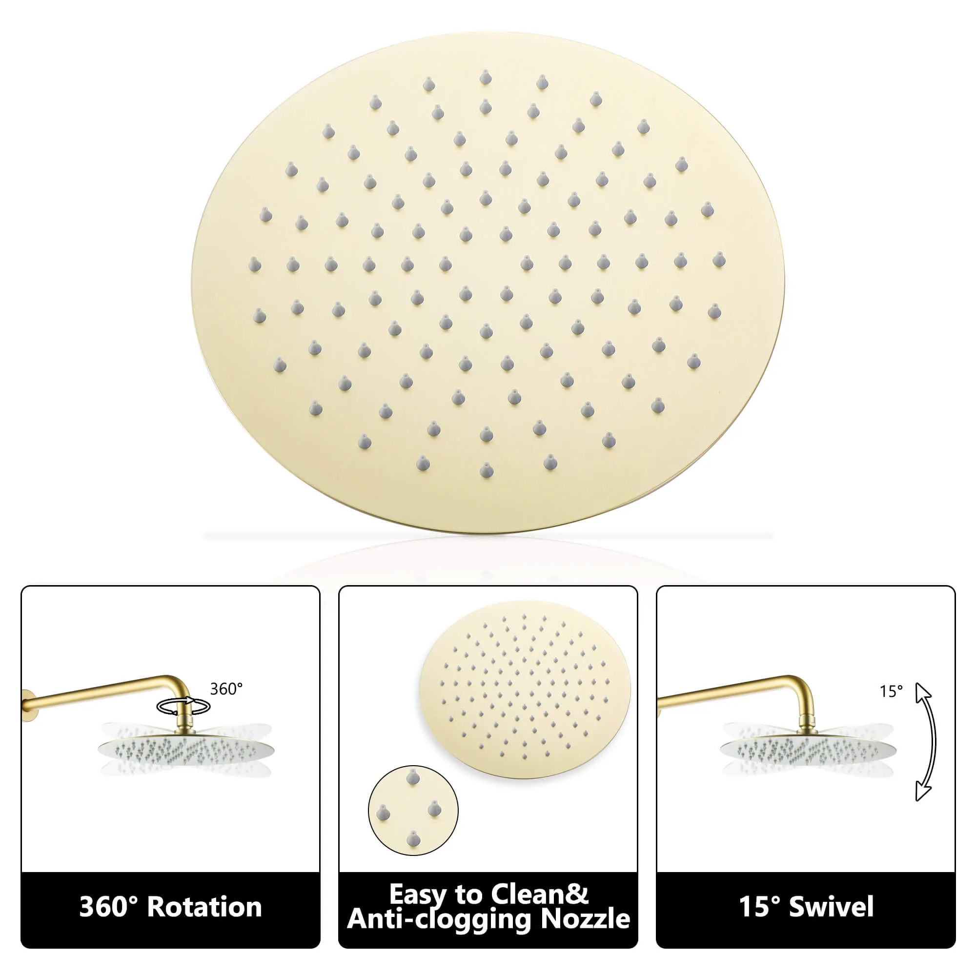 Tub Shower Faucet Set Complete Rain Shower System with Tub Spout