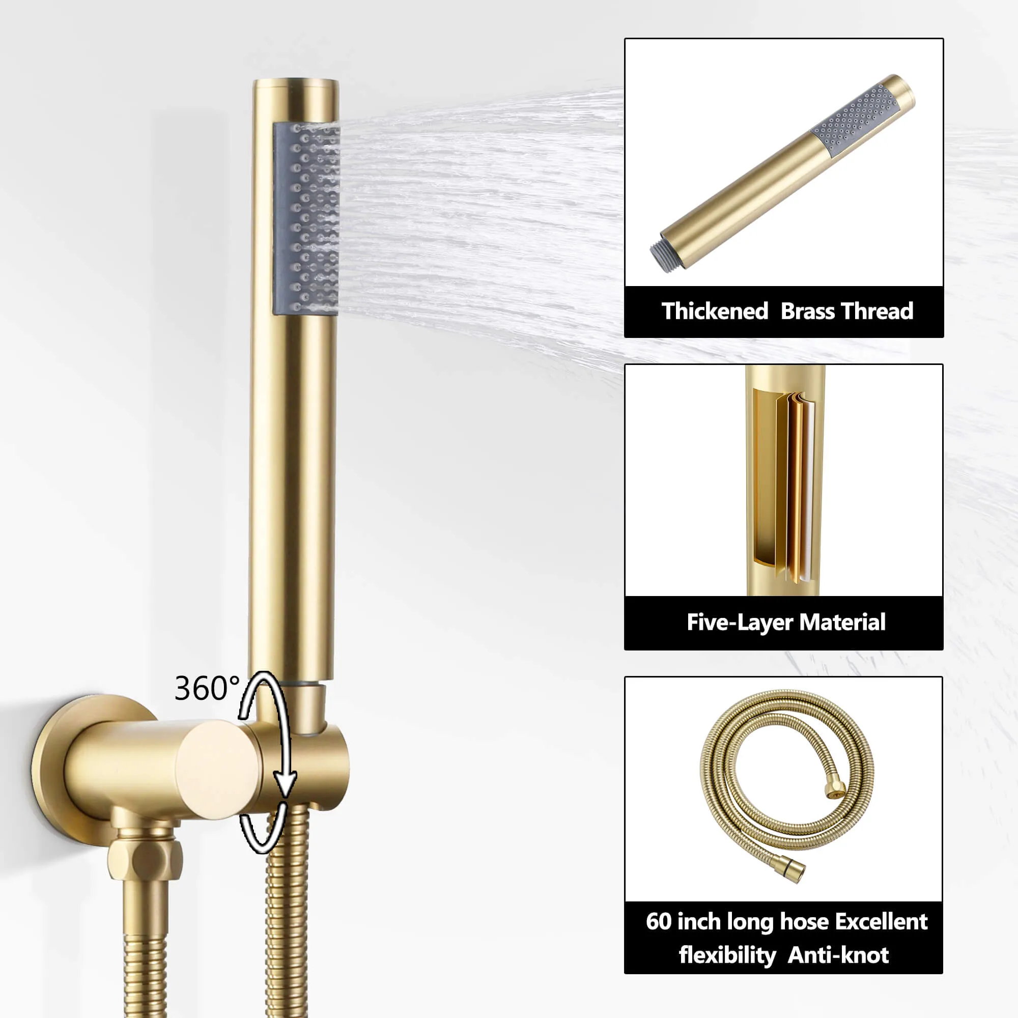 Tub Shower Faucet Set Complete Rain Shower System with Tub Spout