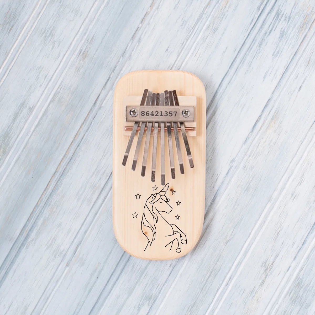 Unicorn Engraved Kalimba Thumb Piano - Easy to Play, Fun for All Ages