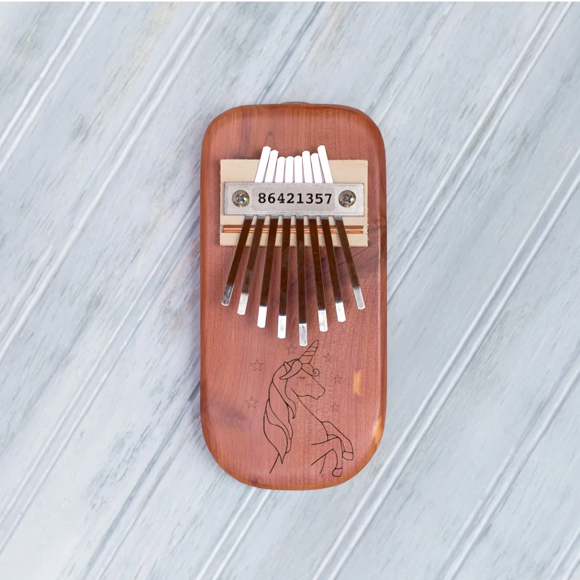 Unicorn Engraved Kalimba Thumb Piano - Easy to Play, Fun for All Ages