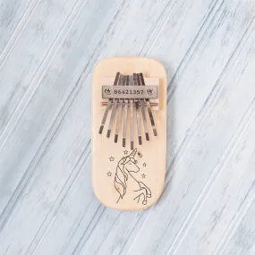 Unicorn Engraved Kalimba Thumb Piano - Easy to Play, Fun for All Ages