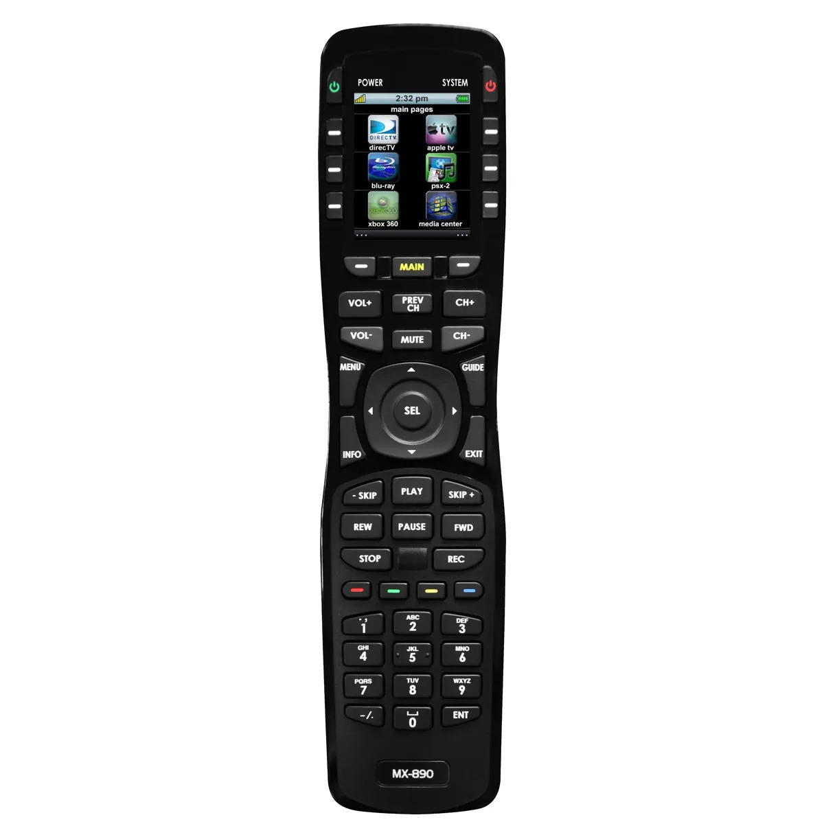 Universal Remote MX-890 IR/RF Hard Button Remote Control with Color LCD
