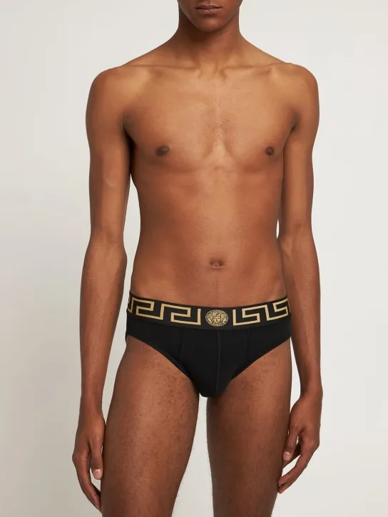 Versace   Pack of 2 Greca stretch cotton briefs 