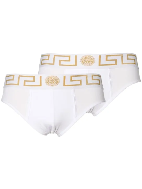Versace   Pack of 2 Greca stretch cotton briefs 
