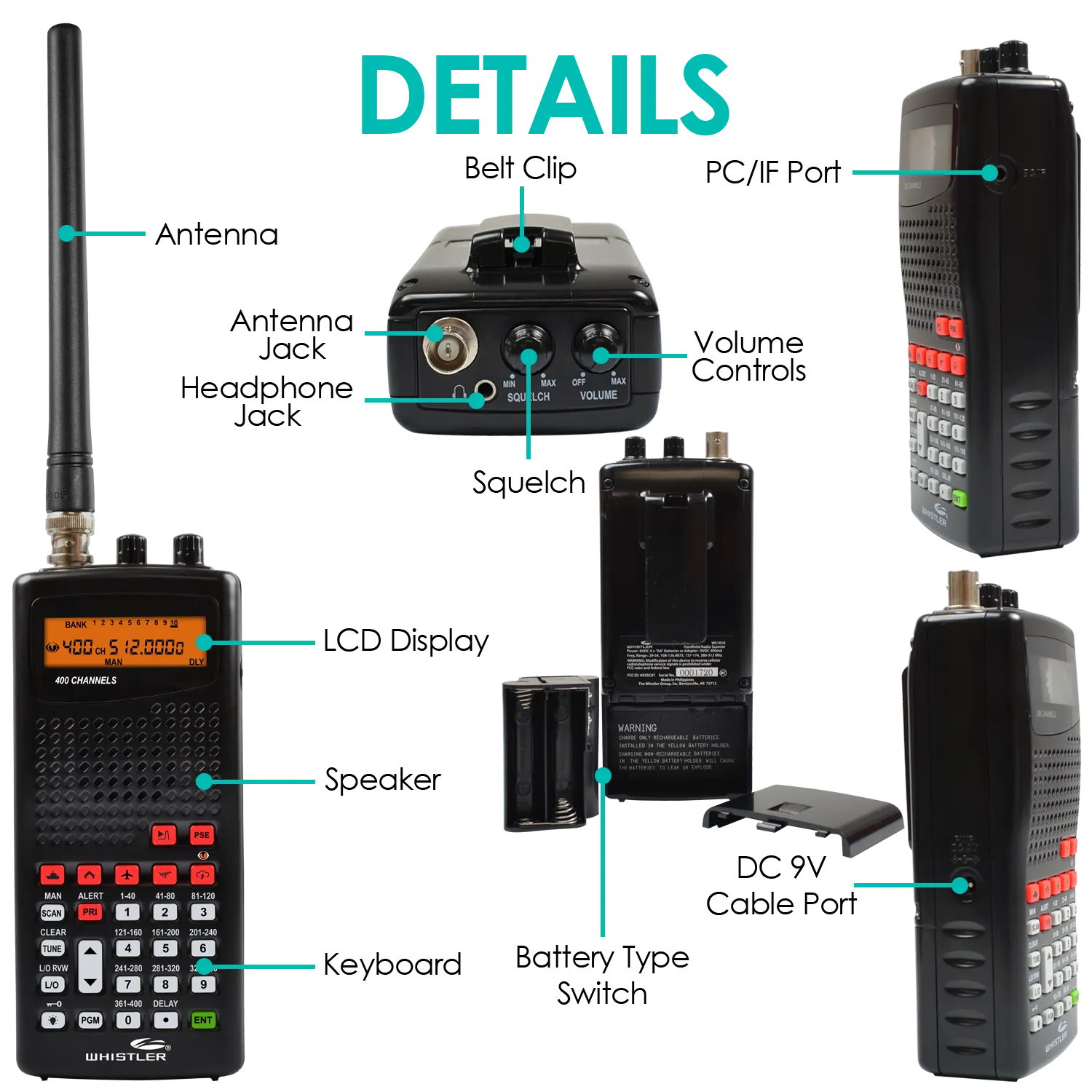 WHISTLER WS1040 HANDHELD DIGITAL SCANNER RADIO