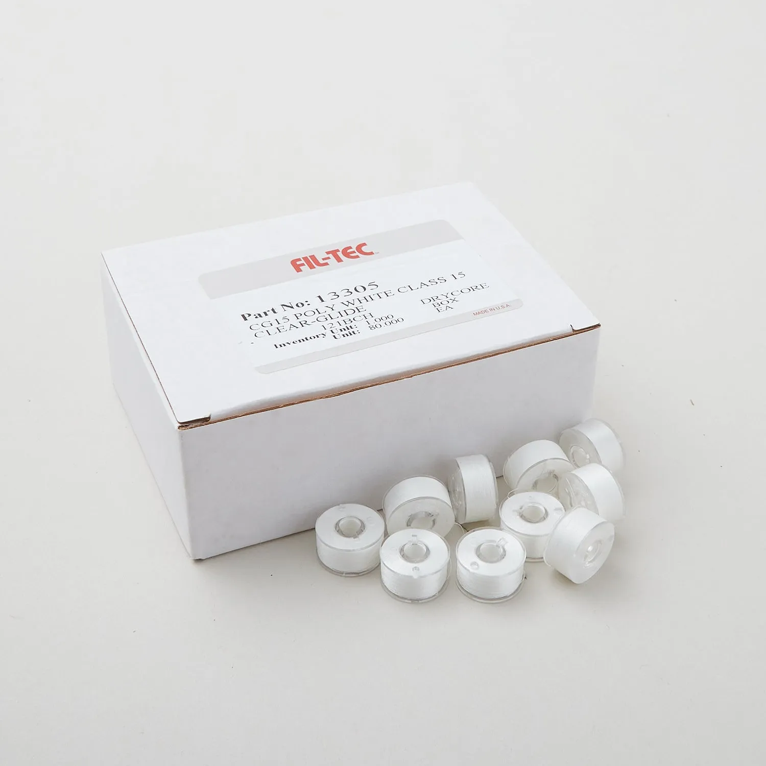 White Clear Glide Class 15 Bobbins