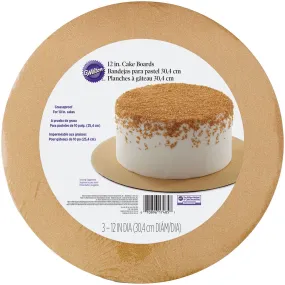 WILTON GOLD CAKE BOARD GLITTER 30cm 3pc