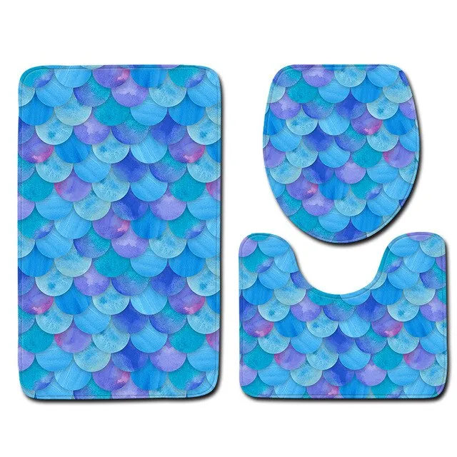 Zeegle 3pcs Bath Mats Set Anti-slip Bathroom Floor Mats Toilet Rug Lid Cover Absorbent Bathroom  Home Decor Carpets Set