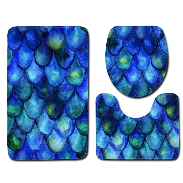 Zeegle 3pcs Bath Mats Set Anti-slip Bathroom Floor Mats Toilet Rug Lid Cover Absorbent Bathroom  Home Decor Carpets Set
